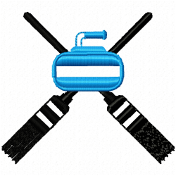 Curling Rocks Embroidery Design 1 Curling Rocks Embroidery Design 1